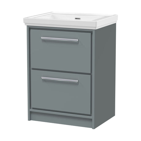 [BFLL2333H] Longnor Floor Standing Double Drawer Vanity Basin Unit with Fireclay Basin - Choice of Colour, Size and Basin Type - Cutout