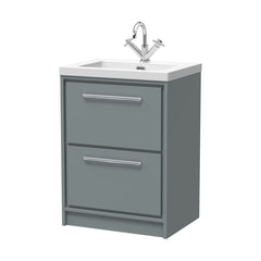 [BFLL2333L] Longnor 2 Drawer Floor Standing Vanity Unit with Modern Fireclay Basin, Choice of Size/Basin Type/Colour - Cutout