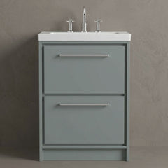 [BFLL2333M] Longnor 2 Drawer Floor Standing Vanity Unit with Modern Fireclay Basin, Choice of Size/Basin Type/Colour - Silo