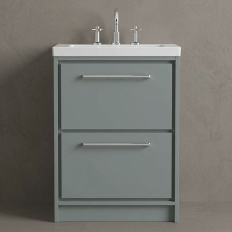[BFLL2333M] Longnor 2 Drawer Floor Standing Vanity Unit with Modern Fireclay Basin, Choice of Size/Basin Type/Colour - Silo