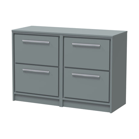 [BFLL2333W2] Balterley 1200mm Framed Design Floor Standing 4 Drawer Vanity with Worktop - Coastal Grey - Cutout
