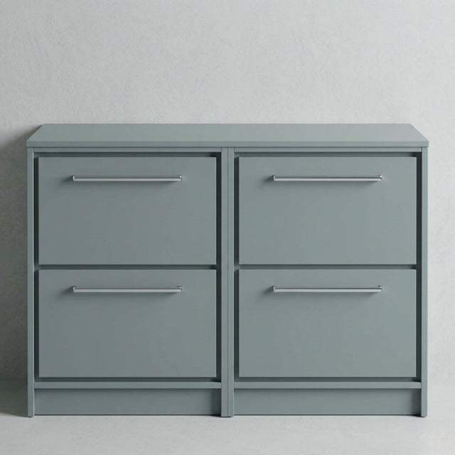 [BFLL2333W2] Balterley 1200mm Framed Design Floor Standing 4 Drawer Vanity with Worktop - Coastal Grey - Silo