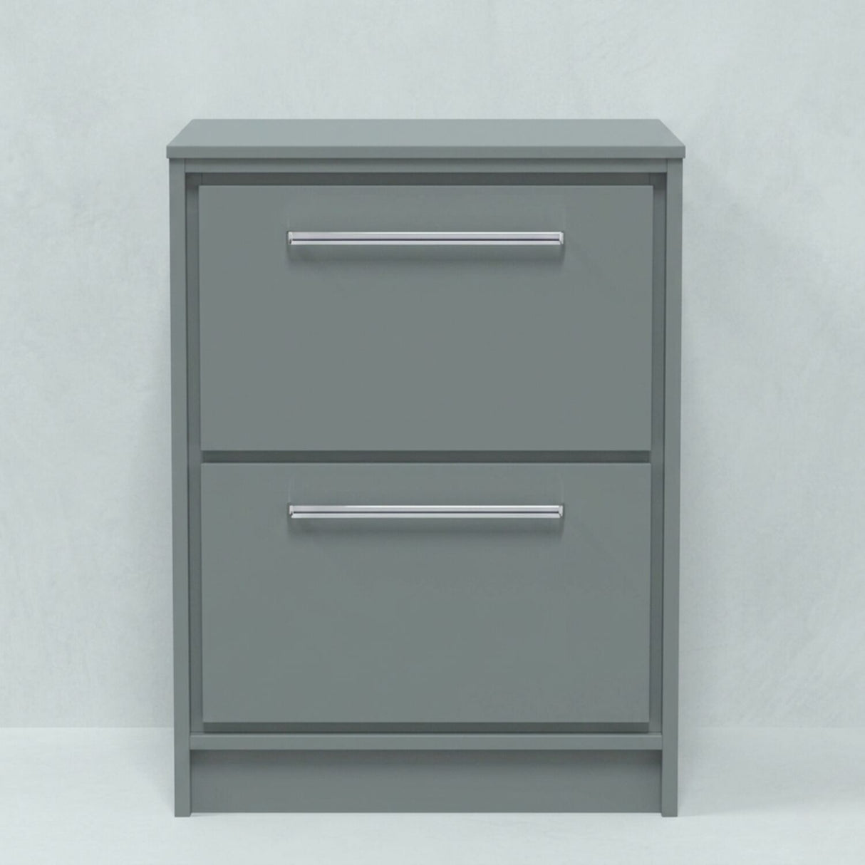 [BFLL2333W] Balterley 600mm Framed Design Floor Standing 2 Drawer Vanity with Worktop - Coastal Grey - Silo