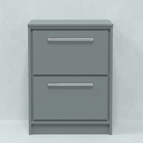 [BFLL2333W] Balterley 600mm Framed Design Floor Standing 2 Drawer Vanity with Worktop - Coastal Grey - Silo