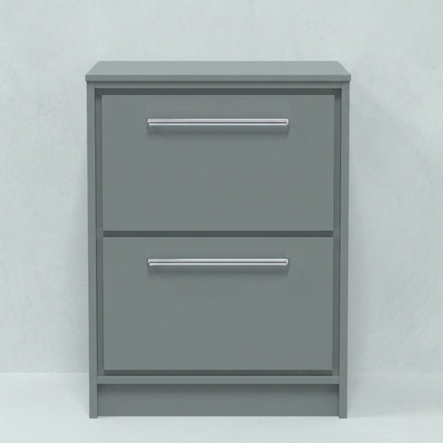 [BFLL2333W] Balterley 600mm Framed Design Floor Standing 2 Drawer Vanity with Worktop - Coastal Grey - Silo