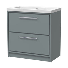 [BFLL2335K] Longnor 2 Drawer Floor Standing Vanity Unit with Modern Fireclay Basin, Choice of Size/Basin Type/Colour - Cutout