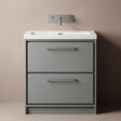 [BFLL2335K] Balterley Modern Bathroom 2 Soft-Close Drawer Floor Standing Vanity Unit Fireclay Basin, Coastal Grey, 800mm - Silo