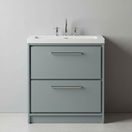 [BFLL2335M] Longnor 2 Drawer Floor Standing Vanity Unit with Modern Fireclay Basin, Choice of Size/Basin Type/Colour - Silo