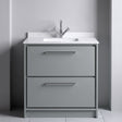 [BFLL2335WS1] Balterley 800mm Floor Standing 2 Drawer Vanity with Marble Worktop Basin - Coastal Grey - Silo