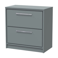 [BFLL2335W] Longnor Contemporary 2 Drawer Floor Standing Vanity Unit with Colour Coordinating Worktop, Choice of Size and Colour - Cutout