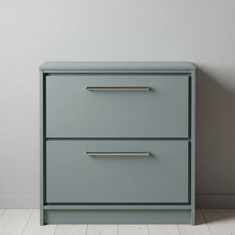 [BFLL2335W] Longnor Contemporary 2 Drawer Floor Standing Vanity Unit with Colour Coordinating Worktop, Choice of Size and Colour - Silo