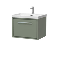 [BFLL3122E] Longnor Modern Bathroom 1 Soft Close Drawer Wall Hung Vanity Unit & Rectangular Basin, Choice of Size and Colour - Cutout