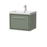 [BFLL3122E] Longnor Modern Bathroom 1 Soft Close Drawer Wall Hung Vanity Unit & Rectangular Basin, Choice of Size and Colour - Cutout