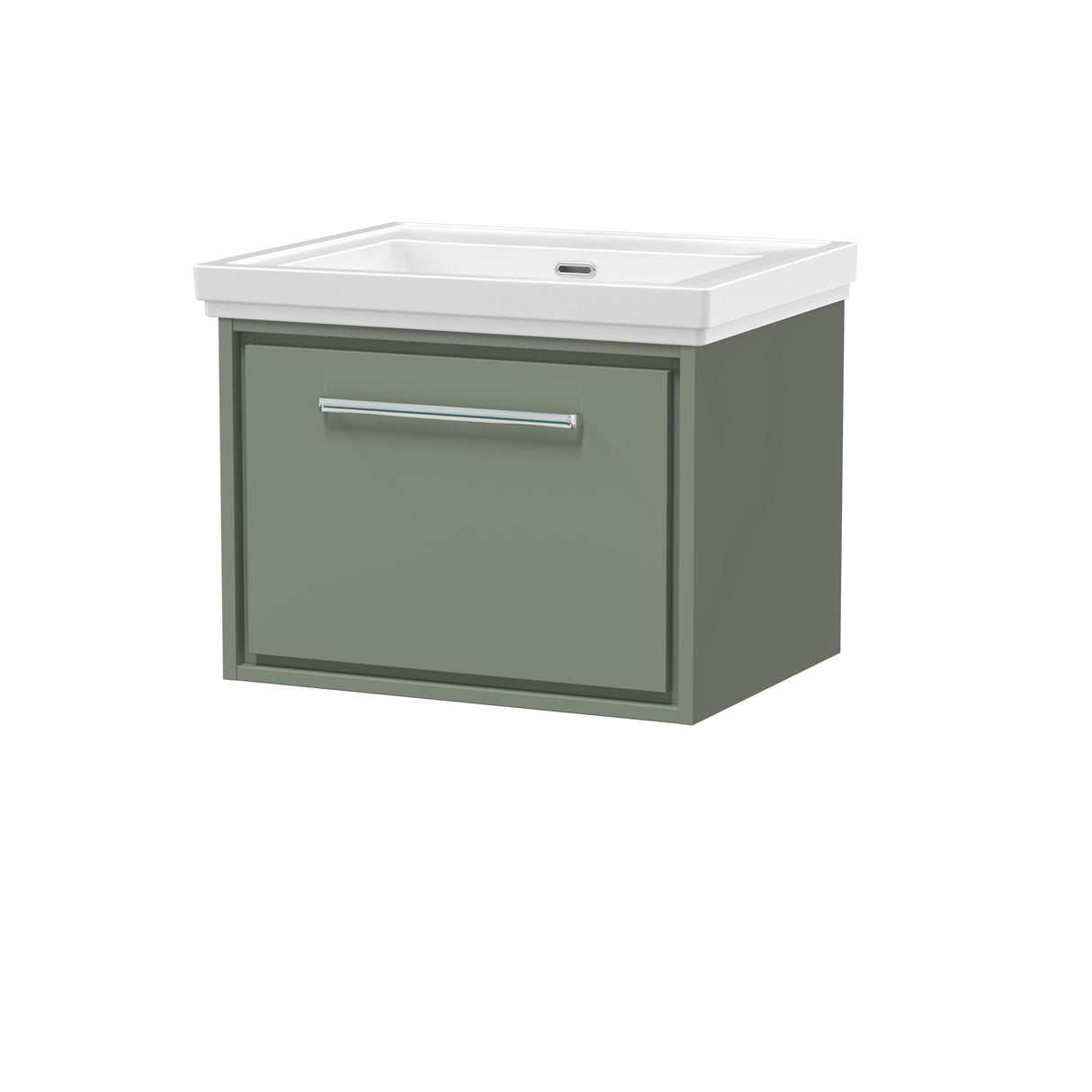 [BFLL3122H] Longnor Single Drawer Wall Hung Vanity Basin Unit with 0 Tap Hole Traditional Fireclay Basin, Choice of Size and Colour - Cutout