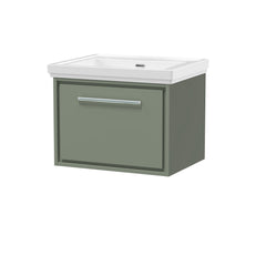 [BFLL3122H] Longnor Single Drawer Wall Hung Vanity Basin Unit with 0 Tap Hole Traditional Fireclay Basin, Choice of Size and Colour - Cutout