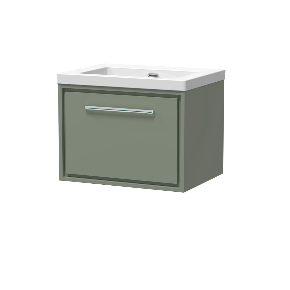 [BFLL3122K] Longnor Wall Hung Single Drawer Vanity Basin Unit with Modern Fireclay Basin, Choice of Size, Colour and Basin - Cutout