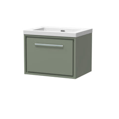 [BFLL3122K] Longnor Wall Hung Single Drawer Vanity Basin Unit with Modern Fireclay Basin, Choice of Size, Colour and Basin - Cutout