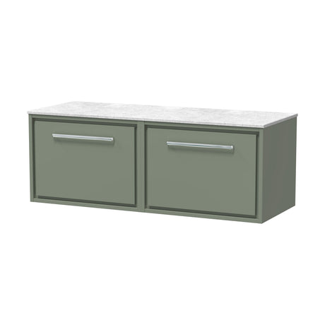 [BFLL3122WMT2] Longnor 1 Drawer Wall Hung Vanity Unit with White Marble Worktop, Choice of Size and Colour - Cutout