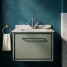 [BFLL3122WS1] Longnor Contemporary Wall Hung 1 Drawer Vanity Basin Unit with Marble Worktop Basin, Choice of Size and Colour - Silo