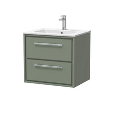 [BFLL3124C] Longnor Modern Wall Hung 2 Drawer Vanity Basin Unit with Minimalist Basin, Choice of Size and Colour - Cutout