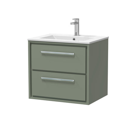 [BFLL3124C] Longnor Modern Wall Hung 2 Drawer Vanity Basin Unit with Minimalist Basin, Choice of Size and Colour - Cutout