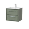 [BFLL3124C] Longnor Modern Wall Hung 2 Drawer Vanity Basin Unit with Minimalist Basin, Choice of Size and Colour - Cutout