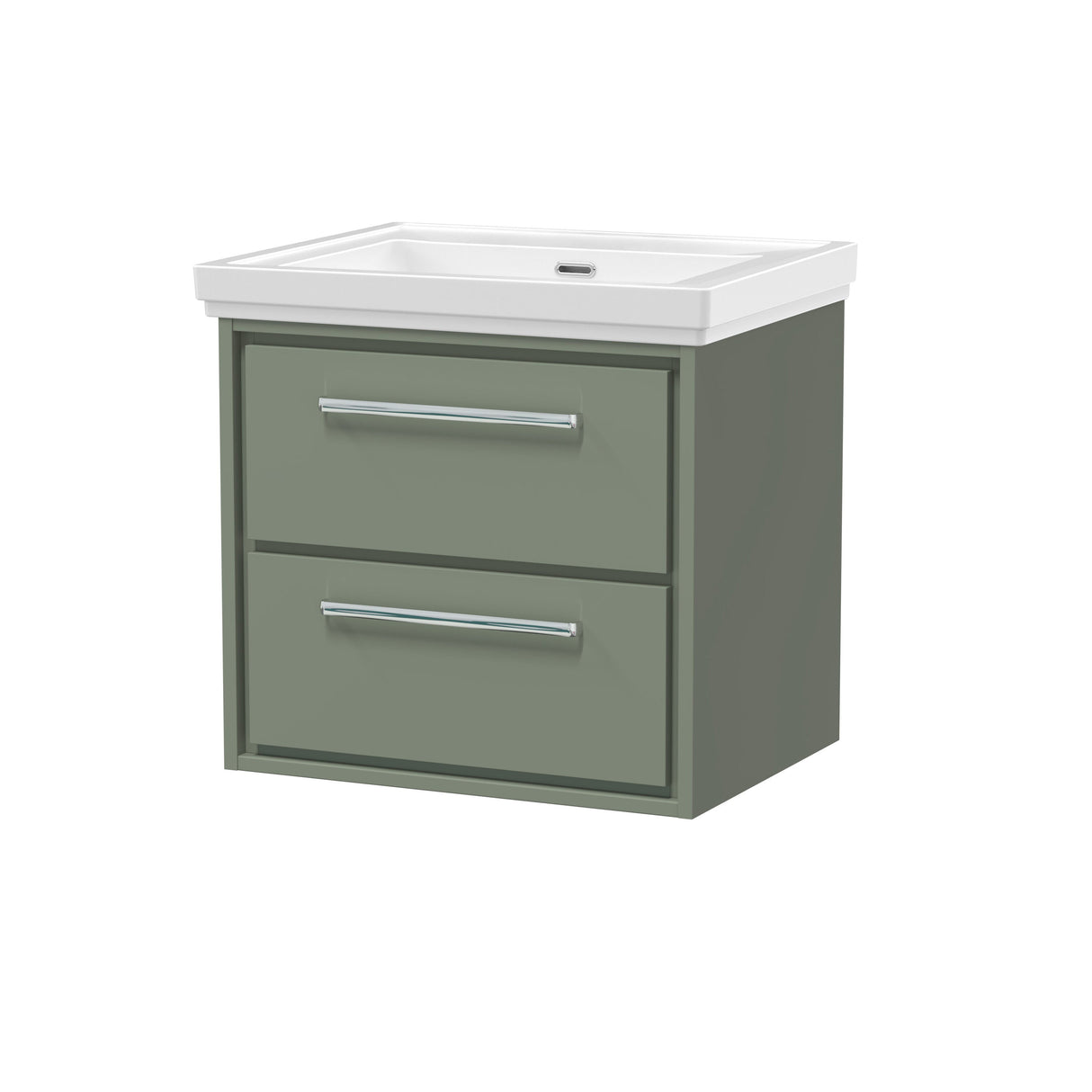 [BFLL3124H] Longnor 2 Drawer Wall Hung Vanity Basin Unit with 0 Tap Hole Traditional Fireclay Basin, Choice of Size and Colour - Cutout