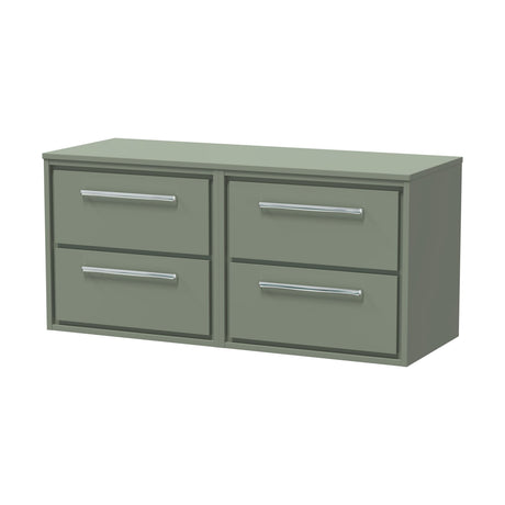 [BFLL3124W2] Balterley 1200mm Framed Design Wall Hung 4 Drawer Vanity with Worktop - Fern Green - Cutout
