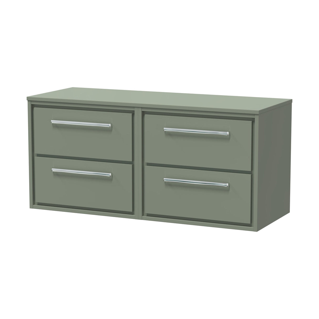 [BFLL3124W2] Longnor Contemporary Wall Hung 4 Drawer Vanity Unit with Colour Coordinating Worktop, 1200mm, Choice of Colour - Cutout