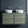 [BFLL3124W2] Longnor Contemporary Wall Hung 4 Drawer Vanity Unit with Colour Coordinating Worktop, 1200mm, Choice of Colour - Silo