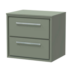 [BFLL3124W] Balterley 600mm Framed Design Wall Hung 2 Drawer Vanity with Worktop - Fern Green - Cutout