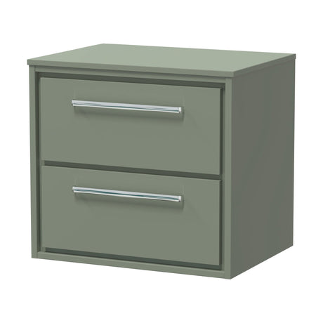 [BFLL3124W] Balterley 600mm Framed Design Wall Hung 2 Drawer Vanity with Worktop - Fern Green - Cutout