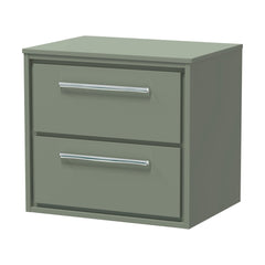 [BFLL3124W] Longnor Contemporary 2-Drawer Wall Hung Vanity Unit with Colour Coordinating Worktop, Choice of Size and Colour - Cutout