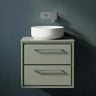 [BFLL3124W] Longnor Contemporary 2-Drawer Wall Hung Vanity Unit with Colour Coordinating Worktop, Choice of Size and Colour - Silo