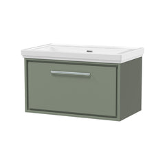 [BFLL3125H] Longnor Single Drawer Wall Hung Vanity Basin Unit with 0 Tap Hole Traditional Fireclay Basin, Choice of Size and Colour - Cutout
