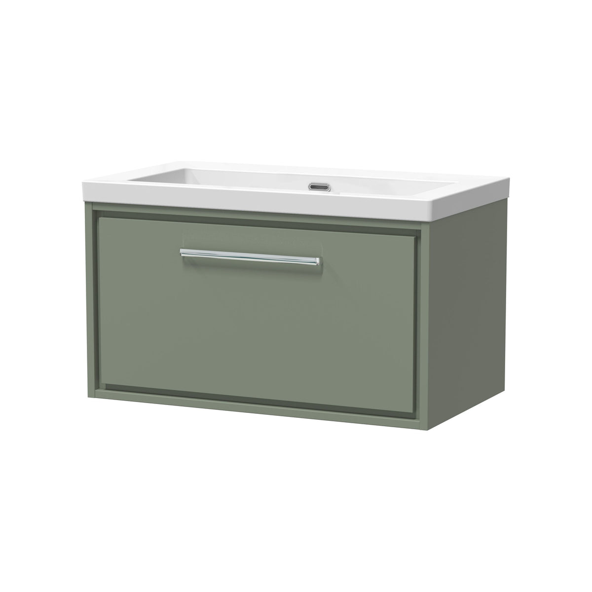 [BFLL3125K] Longnor Wall Hung Single Drawer Vanity Basin Unit with Modern Fireclay Basin, Choice of Size, Colour and Basin - Cutout