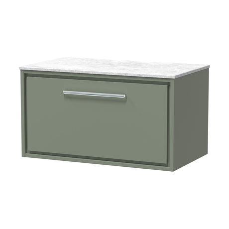 [BFLL3125WMT] Longnor 1 Drawer Wall Hung Vanity Unit with White Marble Worktop, Choice of Size and Colour - Cutout