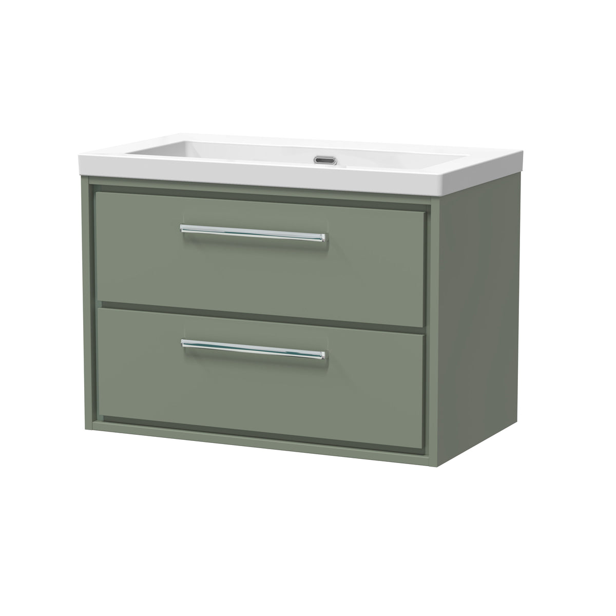 [BFLL3126K] Longnor Modern 2 Drawer Wall Hung Vanity Basin Unit with Modern Fireclay Sink, Choice of Size and Colour - Cutout