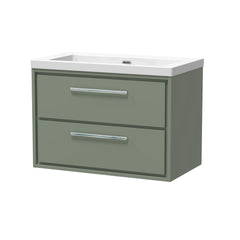 [BFLL3126K] Longnor Modern 2 Drawer Wall Hung Vanity Basin Unit with Modern Fireclay Sink, Choice of Size and Colour - Cutout
