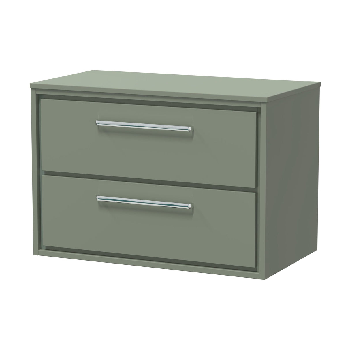 [BFLL3126W] Balterley 800mm Framed Design Wall Hung 2 Drawer Vanity with Worktop - Fern Green - Cutout