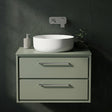 [BFLL3126W] Balterley 800mm Framed Design Wall Hung 2 Drawer Vanity with Worktop - Fern Green - Silo