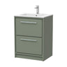 [BFLL3133C] Longnor Floor Standing 2 Drawer Vanity Unit - Choice of Colour, Basin Type and Size - Cutout