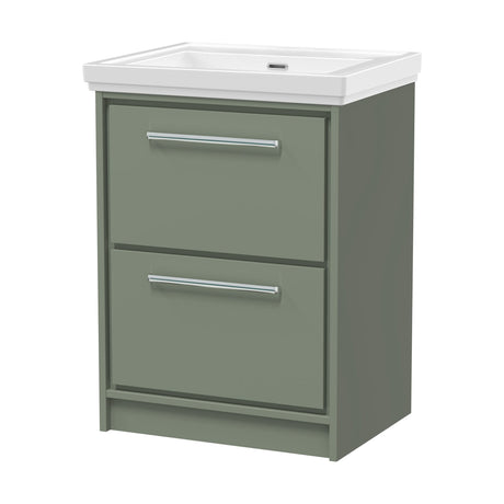 [BFLL3133H] Longnor Floor Standing Double Drawer Vanity Basin Unit with Fireclay Basin - Choice of Colour, Size and Basin Type - Cutout