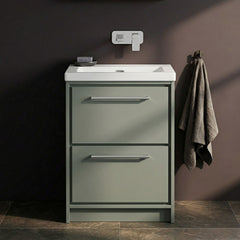 [BFLL3133K] Longnor 2 Drawer Floor Standing Vanity Unit with Modern Fireclay Basin, Choice of Size/Basin Type/Colour - Silo