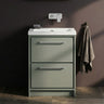 [BFLL3133K] Longnor 2 Drawer Floor Standing Vanity Unit with Modern Fireclay Basin, Choice of Size/Basin Type/Colour - Silo