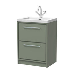 [BFLL3133L] Longnor 2 Drawer Floor Standing Vanity Unit with Modern Fireclay Basin, Choice of Size/Basin Type/Colour - Cutout