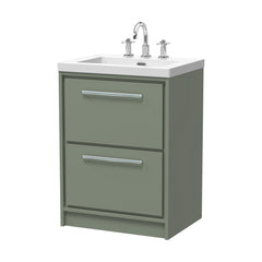 [BFLL3133M] Longnor 2 Drawer Floor Standing Vanity Unit with Modern Fireclay Basin, Choice of Size/Basin Type/Colour - Cutout