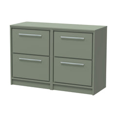 [BFLL3133W2] Balterley 1200mm Framed Design Floor Standing 4 Drawer Vanity with Worktop - Fern Green - Cutout