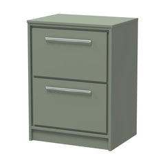 [BFLL3133W] Longnor Contemporary 2 Drawer Floor Standing Vanity Unit with Colour Coordinating Worktop, Choice of Size and Colour - Cutout