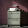 [BFLL3133W] Longnor Contemporary 2 Drawer Floor Standing Vanity Unit with Colour Coordinating Worktop, Choice of Size and Colour - Silo